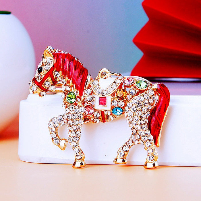 Jeweled Horse Keychains in Forty One Colors Poses and Motif Options