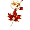 Enamel Maple Leaf Keychains with Pearl Accents in Two Colors plus Assorted view 5