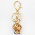Rhinestone Bunny Keychain Glasses Rabbit Metal Bag Charm view 4