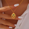 Titanium Steel Sun Eye Zircon Pendant Necklace 4 Options view 4