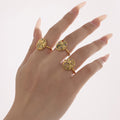 Open Band Moon Star Eye Ring With Zircon Stone Accents view 2