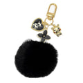 Fluffy Pom Pom Keychain With Heart Bear Charm And Flower Pendant view 5