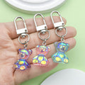 Four-Color Iridescent Bear Keychain Set With Metal Clasps view 3