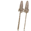 Crystal Rhinestone Flower Duckbill Hair Clip Pearl Bead Tassel view 5