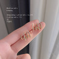 Gold Tone Multi Line Angled Ear Climber Stud Earrings view 2