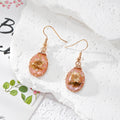Wire Wrapped Teardrop Dried Flower Resin Earrings 5 Colors view 10