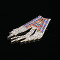 Multicolor Crystal Letter A Brooch With Long Fringe view 6