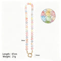 Pastel Faceted Glass Bead Necklace With Gold Tone Ring Clasp view 9