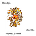 Large Gold Crystal Floral Brooch Center Oval Six Colors view 7