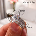 Marquise Solitaire Triple-Row Wide Ring In Polished Silver Tone view 4