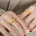 Ribbed Dome Band Ring Gold Or Steel Multiple Us Sizes view 4