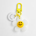 Colorful Smiley Face Flower Keychain with Matching Swivel Clasp view 3