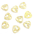 Rhinestone Sun and Moon Heart Pendant Charms in Two Finishes view 4