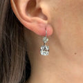 Silver Tone Cushion Crystal Drop Earrings With Lever Backs view 4