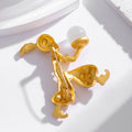 Flower Crystal Metal Brooch Pin 5.3 x 5.8 cm for Jackets and Lapels view 3