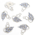 Rhinestone Swan Charms in Gold and Silver Tones, Five Colors view 11