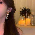 Gold Floral Crystal Chandelier Earrings Decorative Jewelry Design view 4
