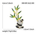 Panda and Bamboo Enamel Brooch with Crystal Details view 5