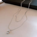 Layered Chain Necklace With Small Teardrop Pendant view 7