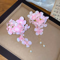 Fabric Flower Pearl Drop Duckbill Hair Clip Three Colors view 7