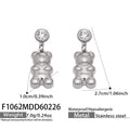 Crystal Bear Drop Earrings in Gold and Silver Tone view 6