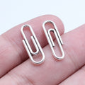 Paper Clip Shaped Metal Charms in Four Metallic Finishes view 1