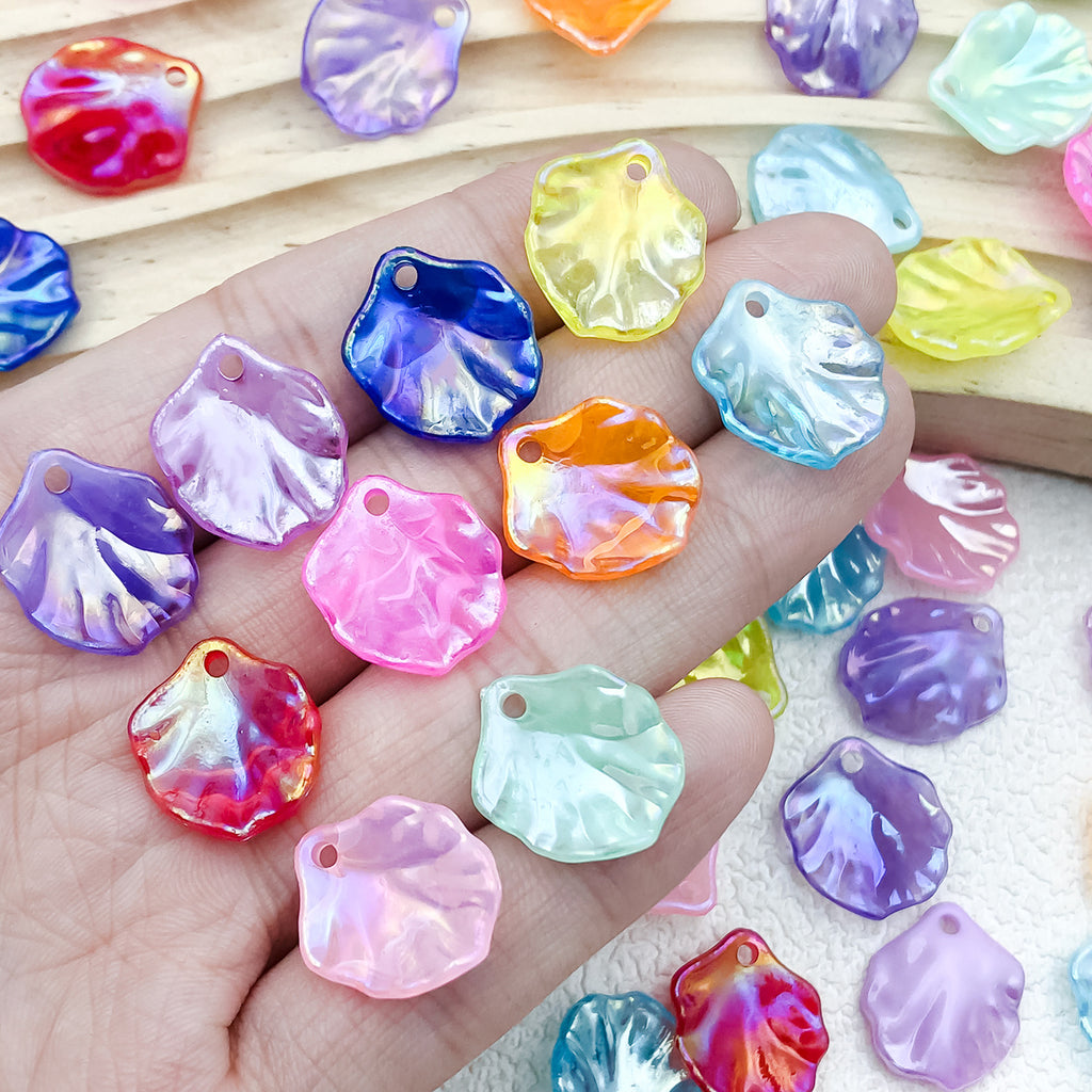 Acrylic Shell Flower Charm Pendants