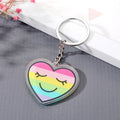 Silver Tone Printed Acrylic Character Split Ring Keychains view 6