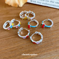 Silver Tone Enamel Hoop Earrings In Four Playful Designs view 2