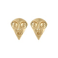 Sculpted Abstract Face Stud Earrings In Two Metal Tones view 5