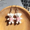 Flocked Bear Rabbit Koala Figure Drop Earrings 5 Styles view 4