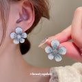 Blue and Silver Crystal Stud and Drop Earring Collection view 2