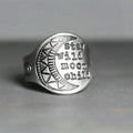 Antique Silver Stay Wild Moon Child Disc Ring Sizes 5-12 view 1