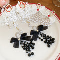 Bow and Beaded Tassel Drop Earrings in Three Colorways view 4