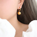 Gold Box Chain Sliding Sphere Necklace Bracelet Earrings view 8