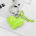 Glossy Resin Puffy Heart Keychain with Mini Charm Accent view 4