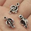 18x8x6mm 1.3g Antique Silver Zinc Alloy Music Note Large Hole Beads for Bracelet Jewelry Making