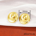 Domed Concentric Disc Statement Stud Earrings Polished Statement Fashion Jewelry view 4