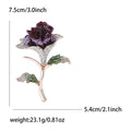 Long Stem Crystal Rose Brooch in Three Jewel Colorways view 4