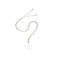 Black Cord White Heart and Flower Pendant Necklaces view 5