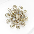 Multicolor Crystal Flower Brooch with Open Petal Loops view 4