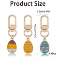 Easter Egg Metal Keychains, Gold-Tone Swivel Clasps, 10 Styles view 2