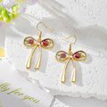 Gold Bow Resin Dried Flower Pendant Earrings 5 Styles view 8