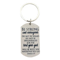 Silver Dog Tag Joshua Be Strong Scripture Key Ring view 5