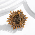 Gold Tone Silver Tone Sunflower Crystal Pearl Look Metal Brooch Pin view 3