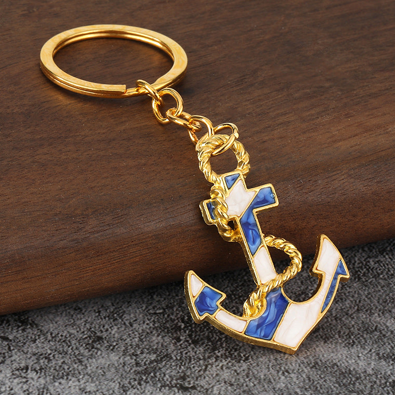 Creative Ship Anchor Metal Keychain for Car Keys and Nautical Gifts