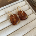 Square Resin Hoop Drop Earrings Statement Fashion Jewelry view 6