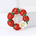 Red Strawberry Wreath Enamel Brooch in Red for Jackets and Scarves view 2