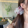 Sheer Mesh Flower Hair Claw Clip Blue Floral Style view 2