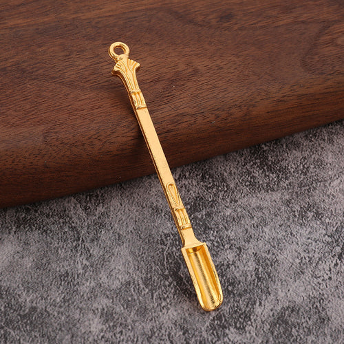 Portable Metal Mini Snuff Spoon Keychain Pipe Accessory Tool